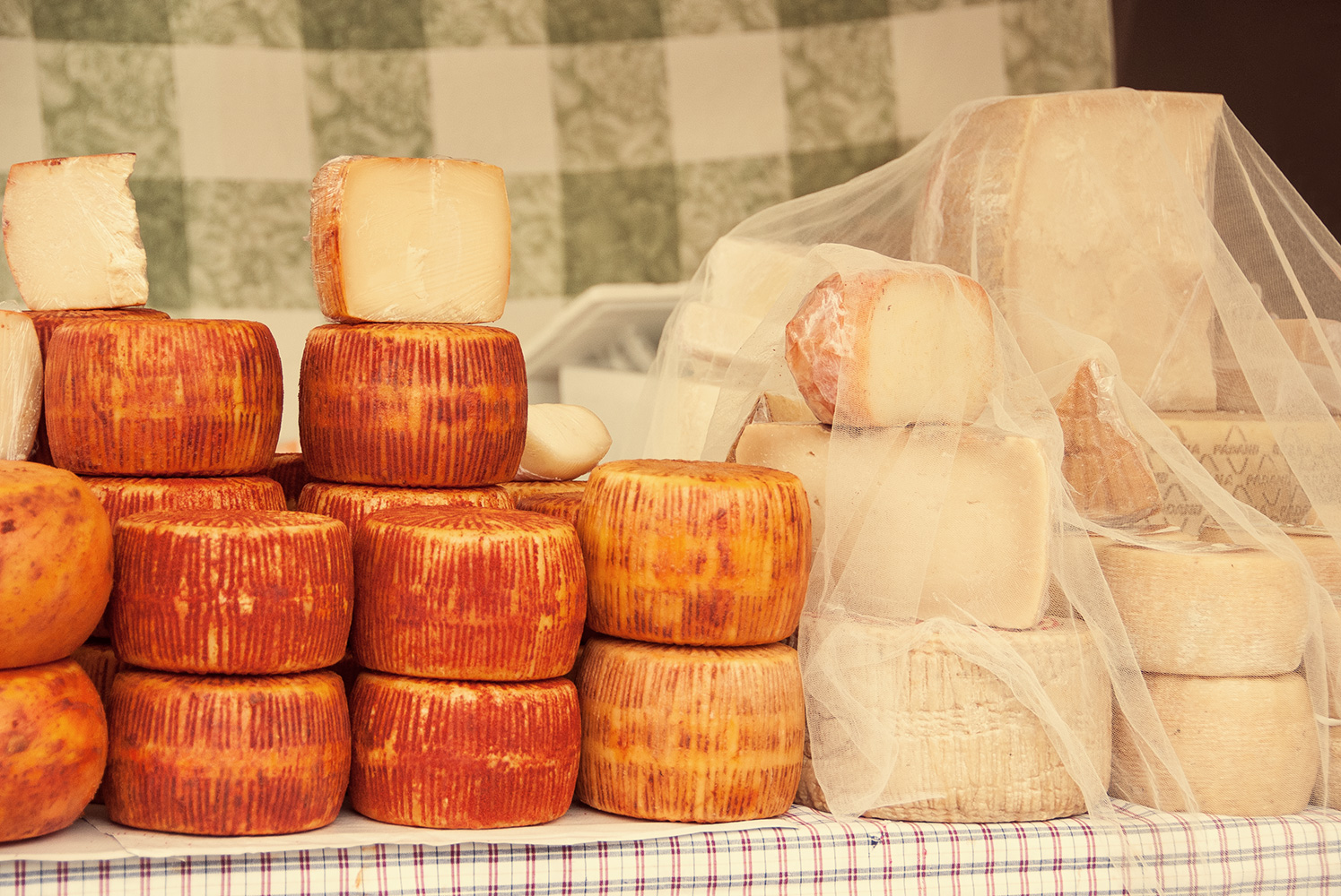 cheese at italian food market - travel food photography