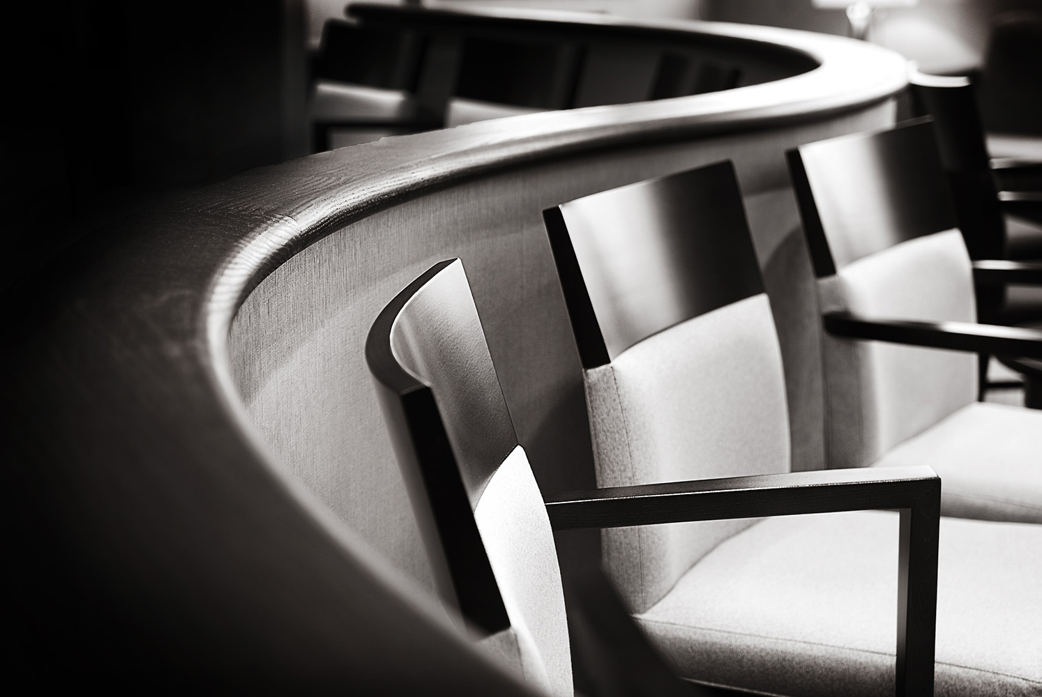 detail photograph of chairs in waiting room - interior design photographer